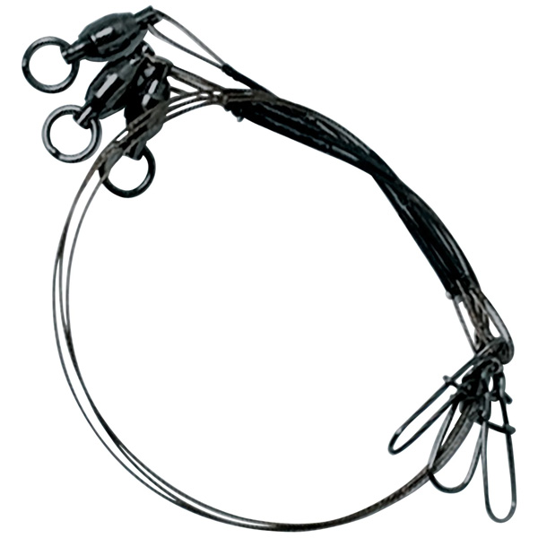 Eagle Claw Lazer Sharp Steel Leader with Ball Bearing Swivel and Dual Lock Snap, 30lb 1 Eagle Claw Lazer Sharp Steel Leader with Ball Bearing Swivel and Dual Lock Snap