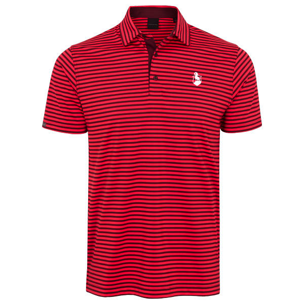 Preserve Dunning Buckhaven Ventilated Stripe Performance Polo Shirt - Beet/Rhubarb 1 Preserve Dunning Buckhaven Ventilated Stripe Performance Polo Shirt - Beet/Rhubarb
