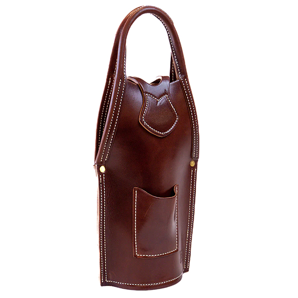 Kingfisher Leatherworks Single Barrel Bottle Tote - BROWN 1 Kingfisher Leatherworks Single Barrel Bottle Tote - BROWN