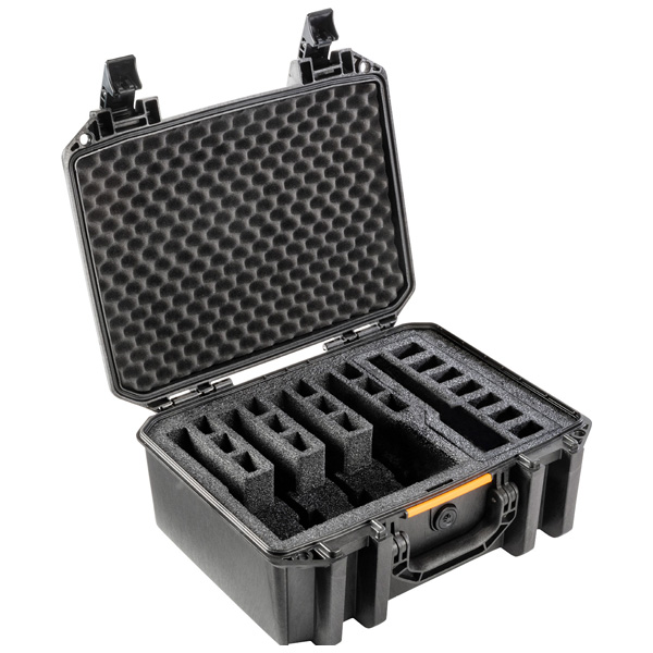 Pelican V300PF5 Vault Universal 5-Pistol Case - Black 2 Pelican V300PF5 Vault Universal 5-Pistol Case - Black (Open)