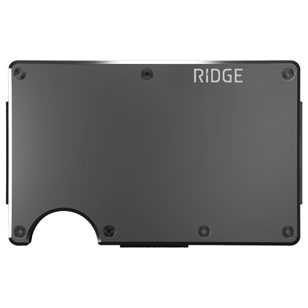 Ridge Wallet with Cash Strap - Gunmetal 1 Ridge Wallet - Gunmetal