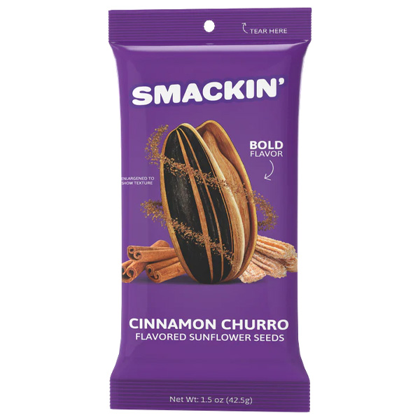 Smackin' Cinnamon Churro Sunflower Seeds, 1.5oz 1 Smackin' Cinnamon Churro Sunflower Seeds, 1.5oz