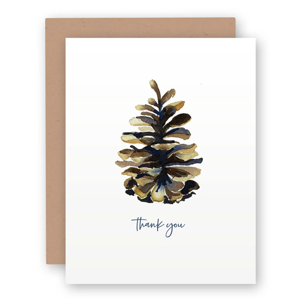 Watercolor Wednesday Pinecone Thank You Card 1 Watercolor Wednesday Pinecone Thank You Card