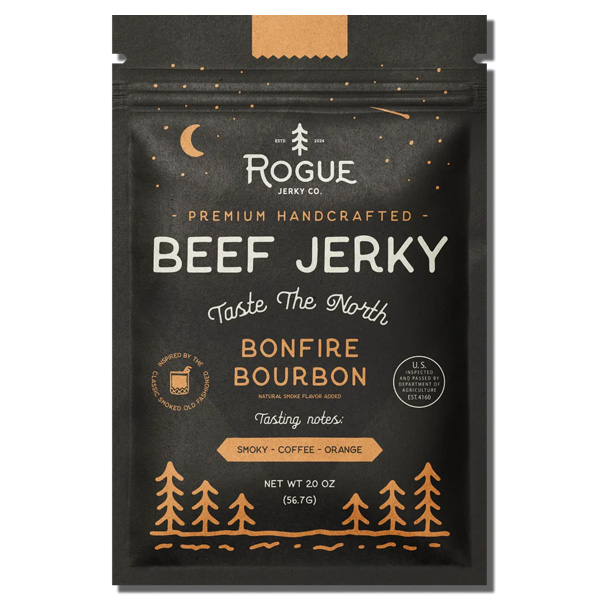 Rogue Jerky Co Bonfire Bourbon Beef Jerky 1 Rogue Jerky Co Bonfire Bourbon Beef Jerky