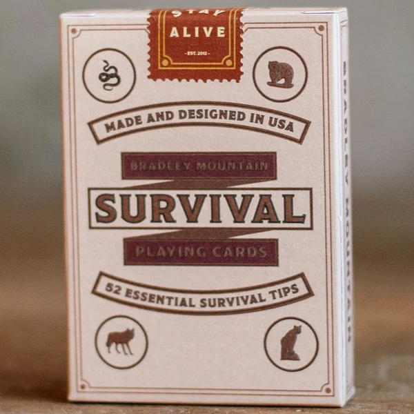 Bradley Mountain Survival Playing Cards - Cream 1 Bradley Mountain Survival Playing Cards - Cream