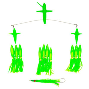 ChatterLures 19" Side Tracker with 9" Floating Bulb Squid - Green