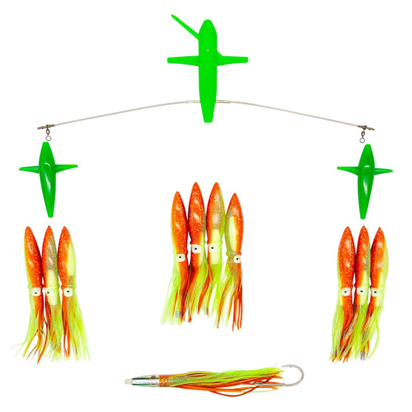 ChatterLures 19" Side Tracker with 9" Floating Bulb Squid - Sandeel 1 ChatterLures 19" Side Tracker with 9" Floating Bulb Squid - Sandeel