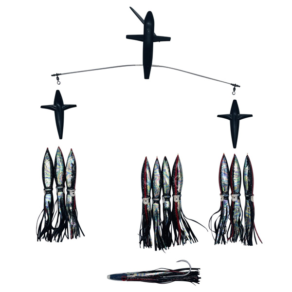 ChatterLures 19" Side Tracker with 9" Floating Bulb Squid - Black 1 ChatterLures 19" Side Tracker with 9" Floating Bulb Squid - Black