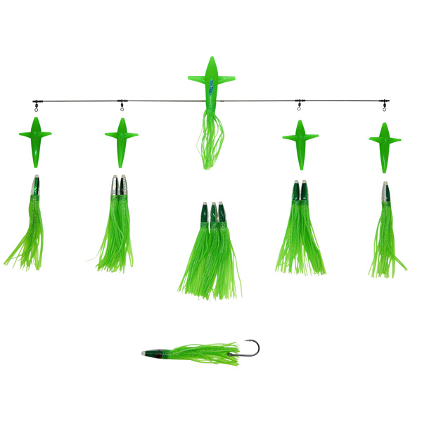 ChatterLures 36" Super Splash Bar with 9" Machine Lures - Green 1 ChatterLures 36" Super Splash Bar with 9" Machine Lures - Green