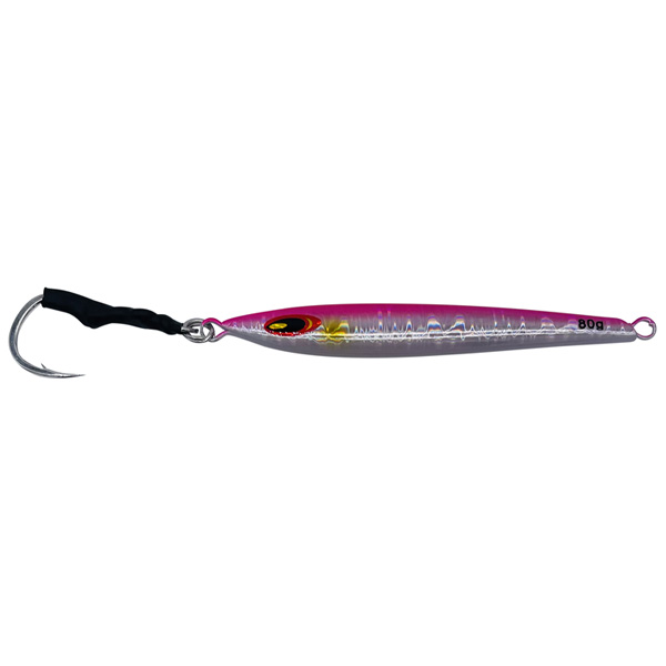 ChatterLures Streaker Jig Lure, 80g - Pink/Silver/Glow 1 ChatterLures Streaker Jig Lure, 80g - Pink/Silver/Glow