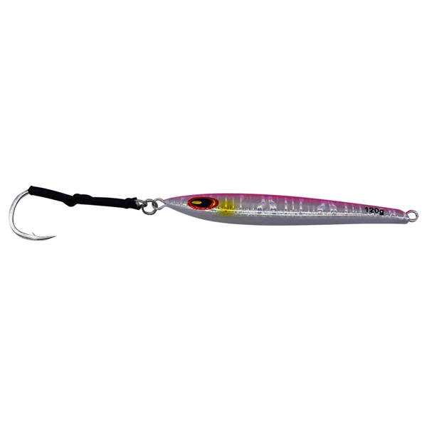 ChatterLures Streaker Jig Lure, 120g - Pink/Silver/Glow 1 ChatterLures Streaker Jig Lure, 120g - Pink/Silver/Glow