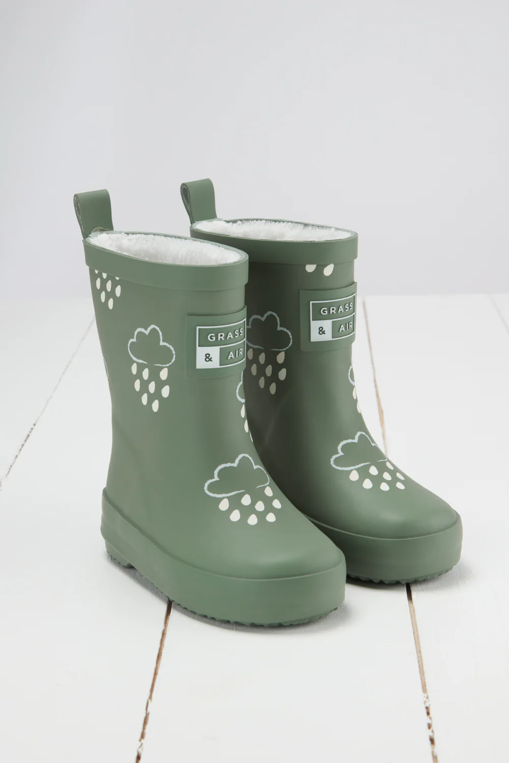 Grass & Air Color Changing Kids Wellies - Khaki Green 1 Grass & Air Color Changing Kids Wellies - Khaki Green