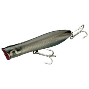 Tsunami Talking Popper Fishing Lure - Black Back/Silver