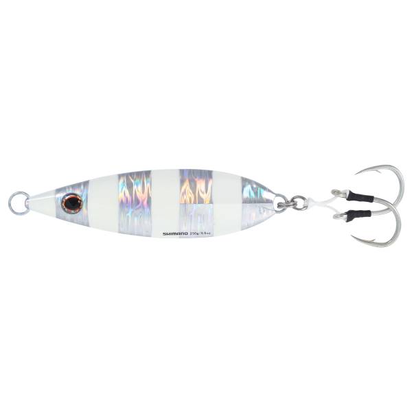 Shimano Butterfly Flat-Fall Jig Lure, 4.65" - Zebra Glow 1 Shimano Butterfly Flat-Fall Jig Lure - Zebra Glow