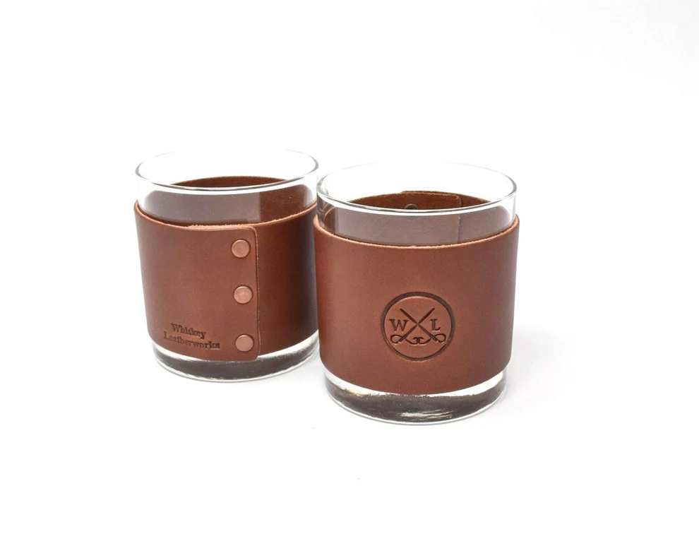 Whiskey Leatherworks The Rocks Glass With Sporting Shoppe Logo 1 Whiskey Leatherworks The Rocks Glass With Sporting Shoppe Logo
