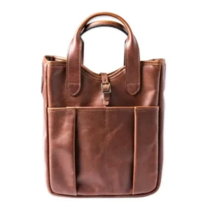 TOM BECKBE LEATHER WHISKEY TOTE OAK