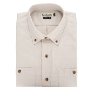 Tom Beckbe Dixon Brushed Cotton Twill Shirt - White Wheat