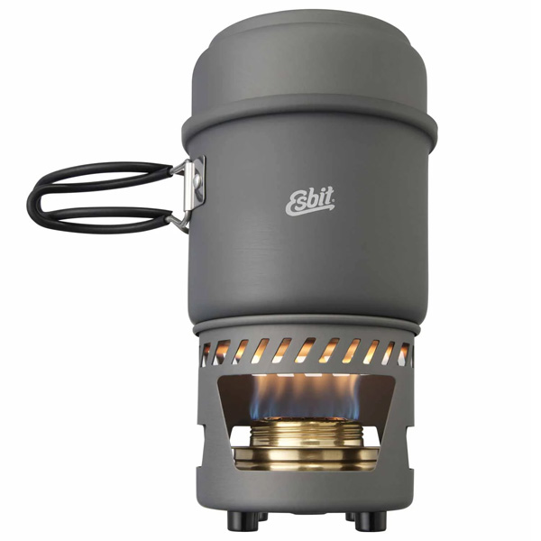 Esbit Aluminum Cookset with Alcohol Burner and Second Pot 1 Esbit Aluminum Cookset with Alcohol Burner and Second Pot