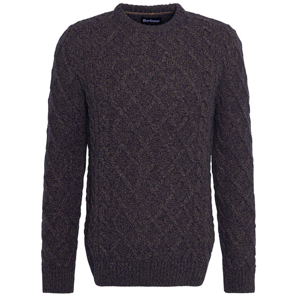 Barbour Stowford Cable-Knit Crew Neck Jumper - Navy or Olive 1 Barbour Stowford Cable-Knit Crew Neck Jumper - Navy