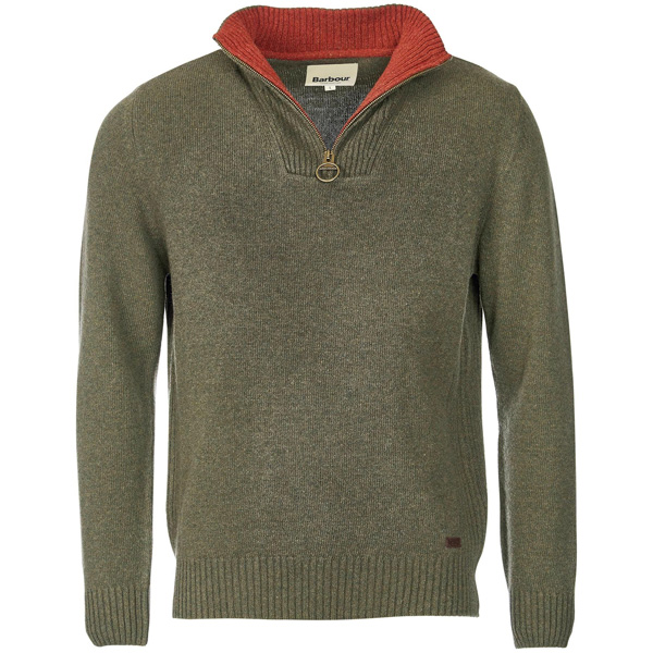 Barbour Nelson Essential Half-Zip Jumper - Navy or Seaweed 2 Barbour Nelson Essential Half-Zip Jumper - Seaweed