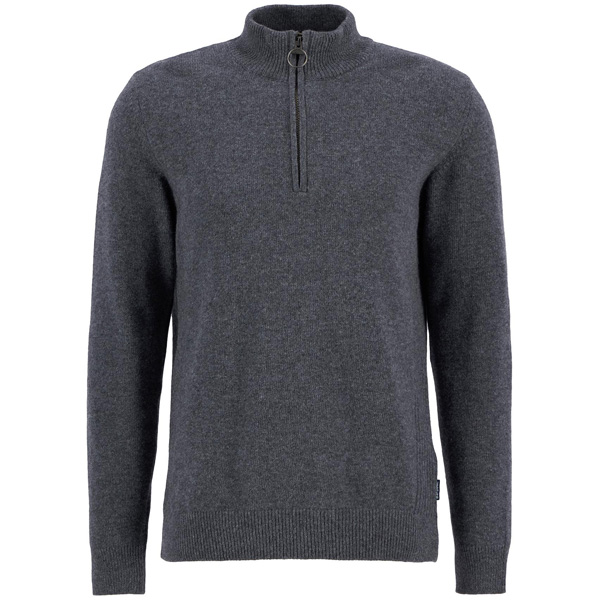 Barbour Holden Half-Zip Jumper - Military or Mid Grey 1 Barbour Holden Half Zip Jumper - Mid Grey Marl