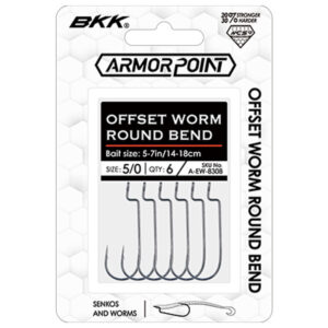 BKK Hooks Armor-Point Offset Worm Round Bend Fishing Hooks