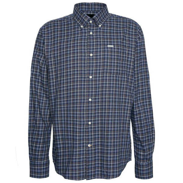 Barbour Ashton Regular Long-Sleeved Shirt - Dark Navy or Ecru 1 Barbour Ashton Regular Long-Sleeved Shirt - Dark Navy