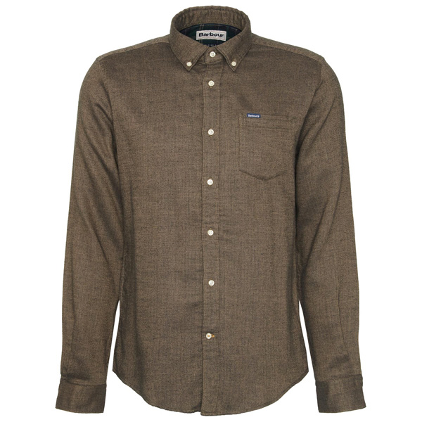 Barbour Buckley Tailored Long-Sleeved Shirt - Grey Marl or Stone 2 Barbour Buckley Tailored Long-Sleeved Shirt - Stone