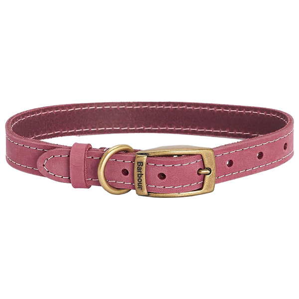 Barbour Leather Dog Collar - Brown or Pink 2 Barbour Leather Dog Collar - Pink