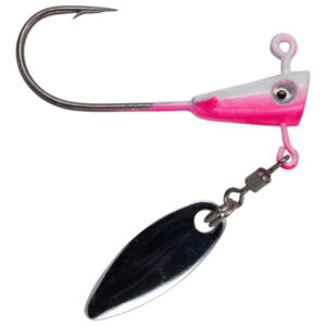 Leland's Lures Fin Spin Jigheads - White/Pink