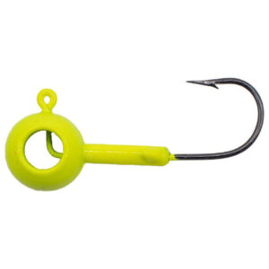 Leland's Lures Eye Hole Round Head Scent Holder Jig Lures - Chartreuse