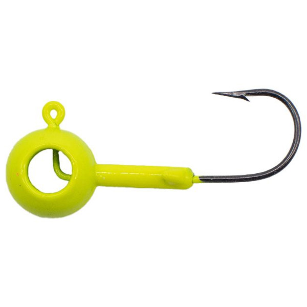 Leland's Lures Eye Hole Round Head Scent Holder Jig Lures, 1/16oz - Chartreuse 1 Leland's Lures Eye Hole Round Head Scent Holder Jig Lures - Chartreuse