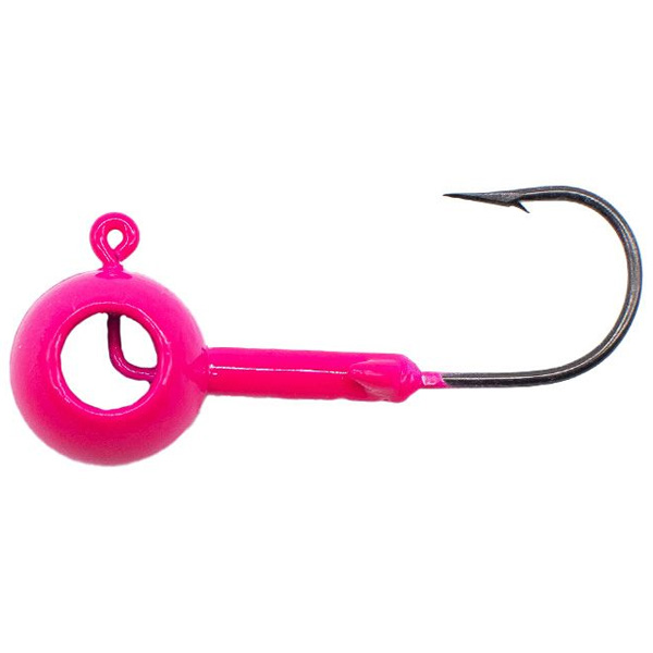 Leland's Lures Eye Hole Round Head Scent Holder Jig Lures, 1/8oz - Pink 1 Leland's Lures Eye Hole Round Head Scent Holder Jig Lures - Pink