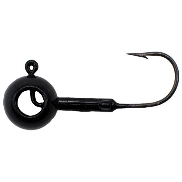Leland's Lures Eye Hole Round Head Scent Holder Jig Lures, 1/16oz - Black 1 Leland's Lures Eye Hole Round Head Scent Holder Jig Lures - Black