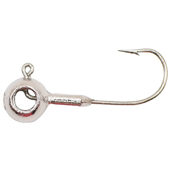 Leland's Lures Eye Hole Round Head Scent Holder Jig Lures, 1/16oz - Nickel 1 Leland's Lures Eye Hole Round Head Scent Holder Jig Lures - Nickel