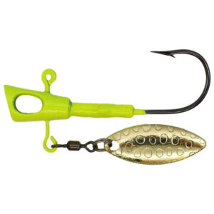 Leland's Lures Fin Spin Eye Hole Jig Lures - Chartreuse