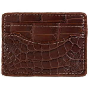 Southern Trapper Alligator Skin Card Holder Wallet - Brown