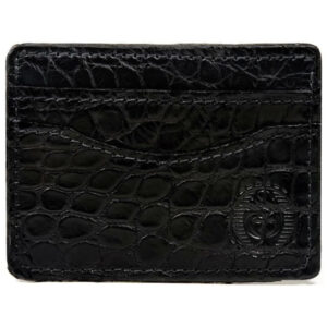 Southern Trapper Alligator Skin Card Holder Wallet - Black