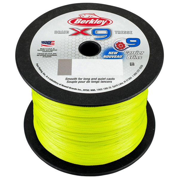 Berkley x9 Braid Fishing Line, 50lb 2,188yd - Flame Green 1 Berkley x9 Braid Fishing Line - Flame Green