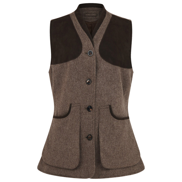 Purdey Women's Loden Sporting Vest - Taupe 1 Purdey Women's Loden Sporting Vest - Taupe
