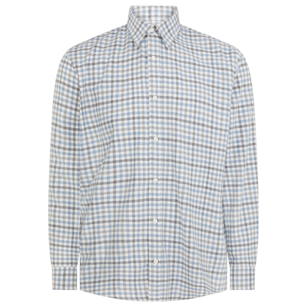 Purdey Men's Check Flannel Shirt - Dove 1 Purdey Men's Check Flannel Shirt - Dove