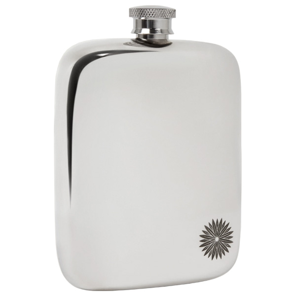 Purdey Pewter Hip Flask with Sporter Engraving 1 Purdey Pewter Hip Flask with Sporter Engraving