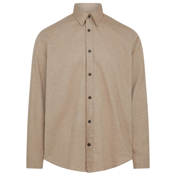 Purdey Men's Herringbone Flannel Shirt - Pale Camel 1 Purdey Men's Herringbone Flannel Shirt - Pale Camel