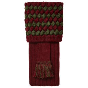 Purdey Bobble Top Socks with Garters - Audley Red