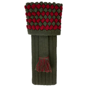 Purdey Bobble Top Socks with Garters - Loden Green