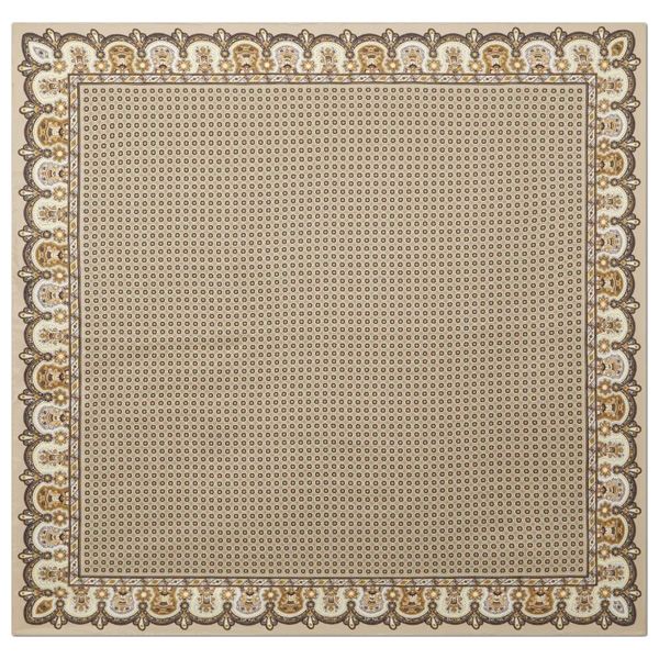 Purdey Small Medallion Scarf - Taupe 1 Purdey Small Medallion Scarf - Taupe