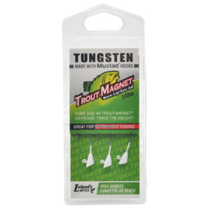 Leland's Lures Trout Magnet Tungsten Jigheads - White Silver Glitter