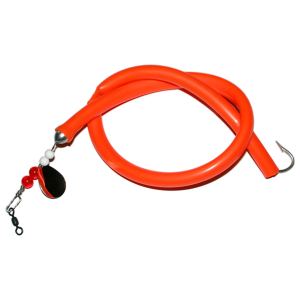 Fishing Finatics Deadly Santini Tube-N-Worm Lure - Orange 1 Fishing Finatics Deadly Santini Tube-N-Worm Lure - Orange