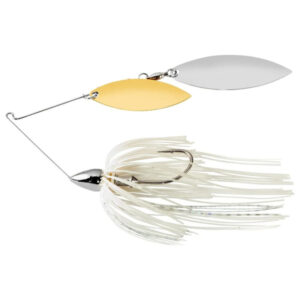 Lurenet War Eagle Nickel Frame Double Willow Spinnerbait Fishing Lure - White Silver