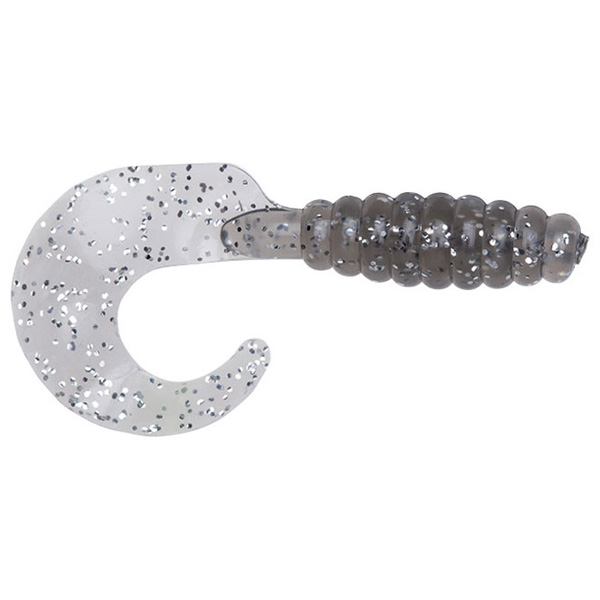 Lurenet YUM Grub Soft Bait Lures, 3" - Smoke Silver Flake 1 Lurenet YUM Grub Soft Bait Lures - Smoke Silver Flake